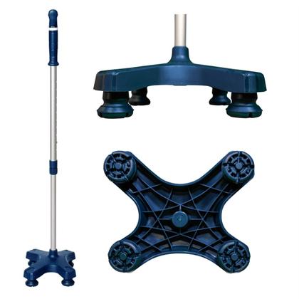 Imagem de Bengala 4 Pontas Tipo T C/ Apoio Regula Alumínio Azul Mercur