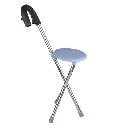 Imagem de Bengala Banco Banqueta Cadeira Assento Dobravel Ortopedico