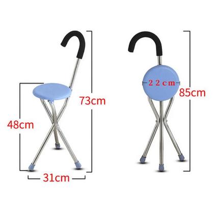 Imagem de Bengala Banco Banqueta Cadeira Assento Dobravel Ortopedico