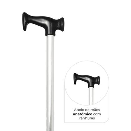 Imagem de Bengala Bastão C/ Regulagem 4 Pontas Idoso Alumínio Leve Ortopedica Altura Regulavel