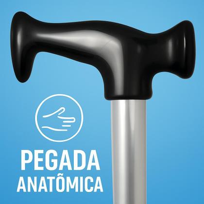 Imagem de Bengala Bastão C/ Regulagem Tipo T Idoso Alumínio Leve Ortopedica Altura Regulavel