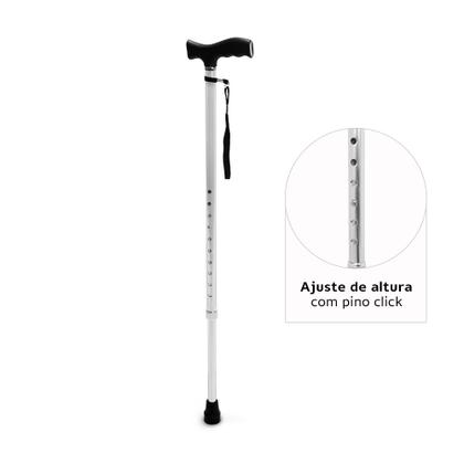 Imagem de Bengala Bastao Idoso Com Regulagem Em Aluminio Dellamed Até 90kg- D8