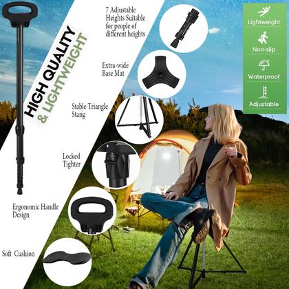 Imagem de Bengala de caminhada com assento ALEVMOOM em alumínio leve e dobrável