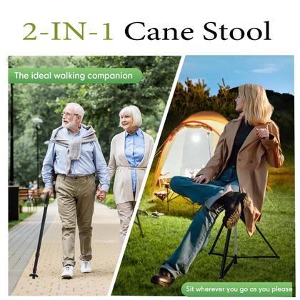 Imagem de Bengala de caminhada com assento ALEVMOOM em alumínio leve e dobrável