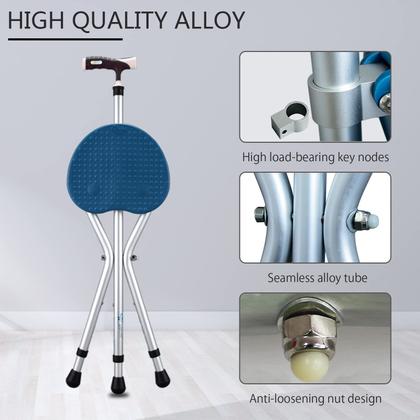 Imagem de Bengala de caminhada com assento Yayayo Aluminium Aluminium Blue para adulto