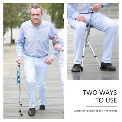 Imagem de Bengala de caminhada com assento Yayayo Aluminium Aluminium Blue para adulto