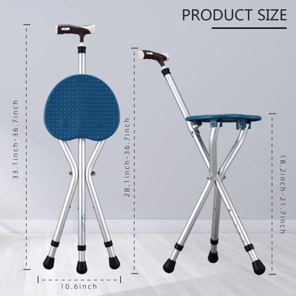 Imagem de Bengala de caminhada com assento Yayayo Aluminium Aluminium Blue para adulto