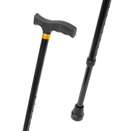 Imagem de Bengala Dobrável Bastão Tipo T em Alumínio Regulável Preta Supermedy