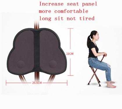 Imagem de Bengala dobrável com assento M-GYG Capacidade de 200 kg, altura ajustável