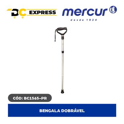 Imagem de Bengala Dobrável Ergonômica Preto Ajustável Alumínio Mecur