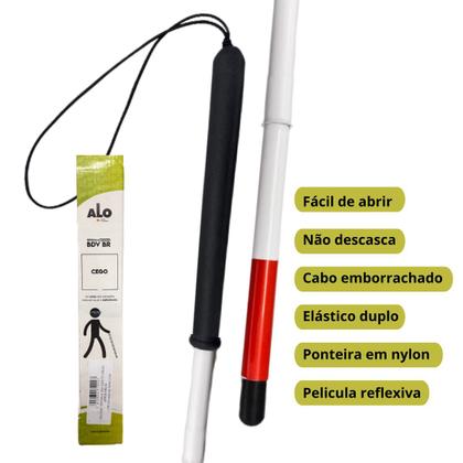 Imagem de Bengala Dobrável Guia Alumínio P/ Deficiente Visual Cegos