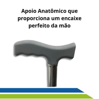 Imagem de Bengala Tipo T em Alumínio com Regulagem de Altura até 100 KG Hidrolight