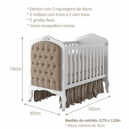 Imagem de Berço 2 em 1 Capitonê 100MDF Harmonia Permobili