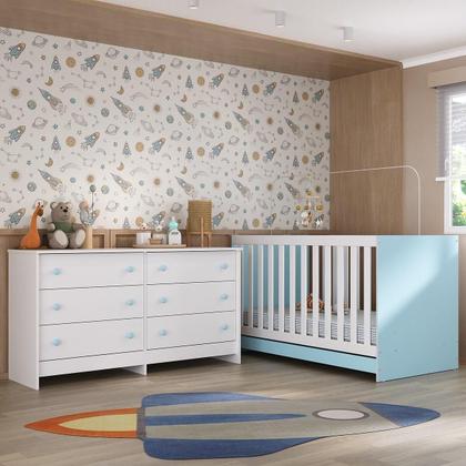 Imagem de Berço 3 em 1 com Colchão Incluso e Cômoda Doce de Leite Multimóveis MP4298