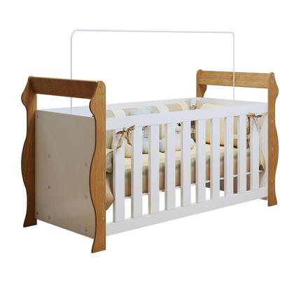 Imagem de Berço 3 em 1 com Regulagem de Altura 100% MDF Star Branco/Amadeirado