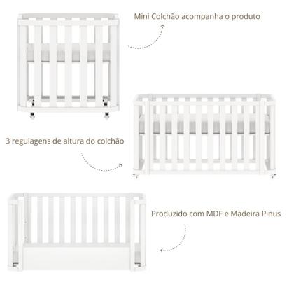 Imagem de Berço 3 em 1 de Bebê Branco Fosco Linha Evolutiva Loop Quater
