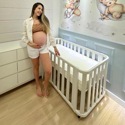 Imagem de Berço 3 em 1 de Bebê Branco Fosco Linha Evolutiva Loop Quater