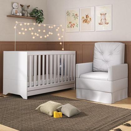 Imagem de Berço 3x1 Com Poltrona De Amamentação Multimóveis Mp4070 Branco Branco