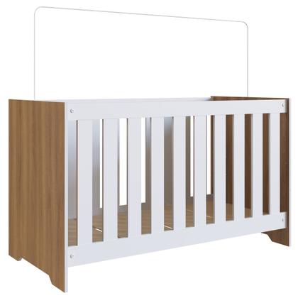 Imagem de Berço Aconchego 3 em 1 com Colchão Nogal Manchester/Branco - Completa Móveis