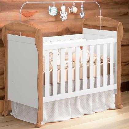 Imagem de Berço American Com Colchão Mini Cama 100% Em MDF Grade Móvel Baby Quarto Moisés Infantil Inmetro Multifuncional 3x1  Bebe Retrô Criança Reforçado 