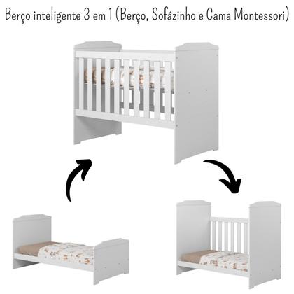 Imagem de Berço Americano 3 em 1 para Colchão 70x130cm com Grade