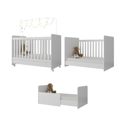 Imagem de Berço Americano 3x1 Colchão Poltrona Mp4101 Branco/bege