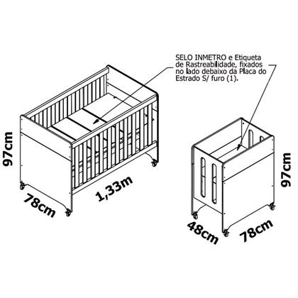 Imagem de Berço Americano 4 em 1 Evolution com 02 Colchões