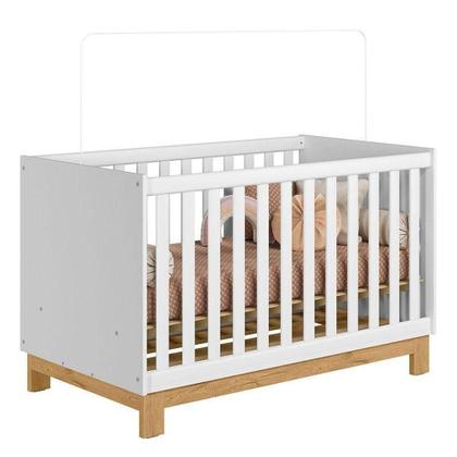 Imagem de Berço Americano 4315 Guarda Roupa 4340 Slim Branco Acetinado Com Colchão Gazin - Qmovi