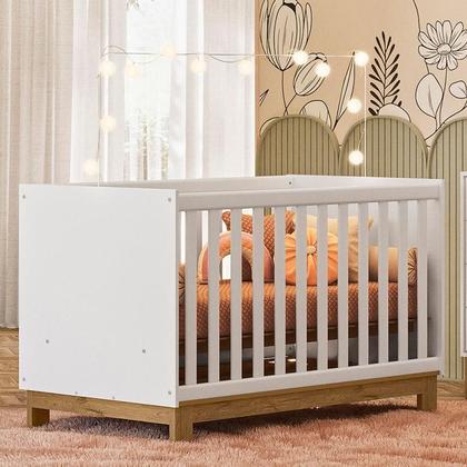 Imagem de Berço Americano 4315 Mini Cama e Guarda Roupa com Cômoda Q Encanto Slim 4970 Branco Acetinado com Colchão Gazin  Qmovi