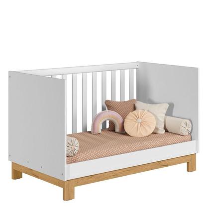 Imagem de Berço Americano 4315 Mini Cama e Guarda Roupa com Cômoda Q Encanto Slim 4970 Branco Acetinado com Colchão Gazin  Qmovi
