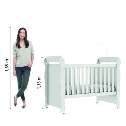 Imagem de Berço Americano Carolina Baby Mimo Mini Cama 2 em 1 Com Rodízios Para Quarto Bebê Branco