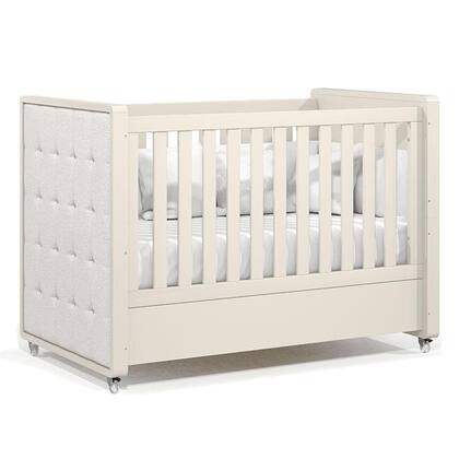 Imagem de Berço Americano com Capitonê New Boucle e Cômoda Gaveteiro Infantil Tutto New Off White - Matic