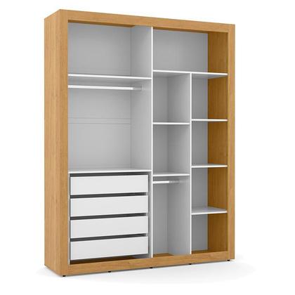 Imagem de Berço Americano com Capitonê New Boucle e Guarda Roupa Tutto New 2 Portas Freijó Branco Acetinado - Matic