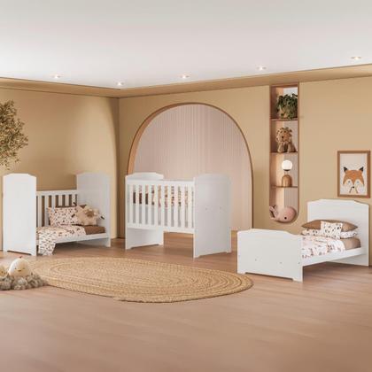 Imagem de Berço Americano Com Colchão Incluso D18 70x130cm, Multifuncional 3 Em 1 Mini Cama