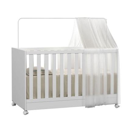 Imagem de Berço Americano Doce Sonho Vira Mini Cama Com Rodinhas Branco