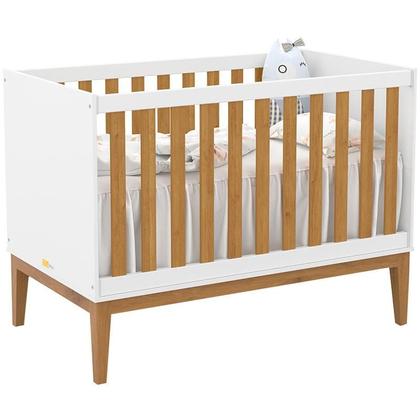Imagem de Berço Americano e Guarda Roupa Unique 3 Portas Branco Soft Freijó Eco Wood - Matic