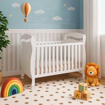 Imagem de Berço Americano Junior infantil Bebe 100 MDF Multifuncional 3 em 1 branco -