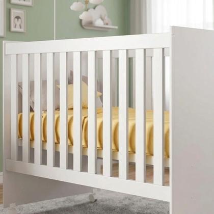 Imagem de Berço Americano Life Vira Mini Cama Suporte Mosquiteiro Rodízios Compacto Quarto Bebê Infantil MDF Incluso Colchão