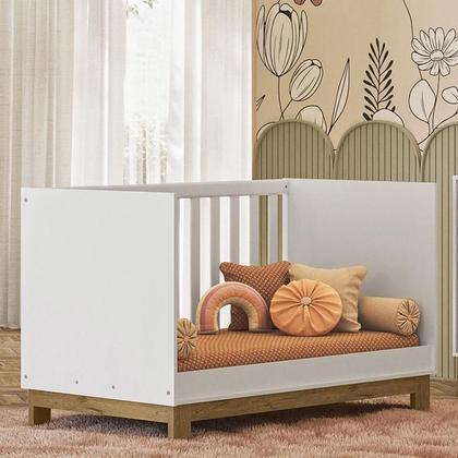 Imagem de Berço Americano Mini Cama 4315 e Guarda Roupa com Cômoda 4970 Q Encanto Slim Branco Acetinado com Colchão Ortobom  Qmovi