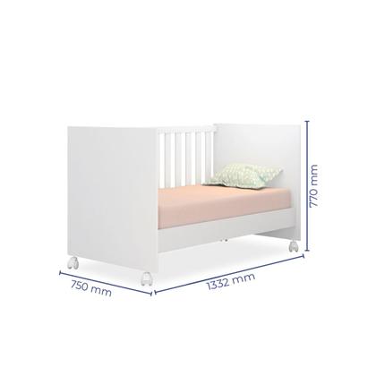 Imagem de Berço Americano Mini Cama + Guarda Roupa Roupeiro e Cômoda Aquarela 100% MDF Branco para Quarto