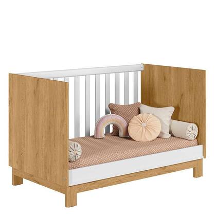 Imagem de Berço Americano Mini Cama Q Encanto Slim Freijó TOQ Branco Acetinado - Qmovi