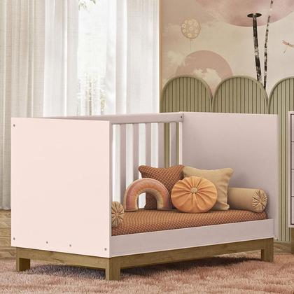 Imagem de Berço Americano Mini Cama Q Encanto Slim Rosa Acetinado Ambiente - Qmovi