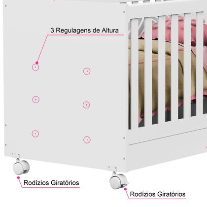 Imagem de Berço Americano Multifuncional 3x1 Bebê Mini Cama Quarto Bebê Nenê Nenem Criança Menino Menina Chiqueirinho Crianças Madeira Grande proteção