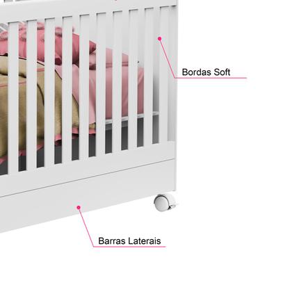 Imagem de Berço Americano Multifuncional 3x1 Bebê Mini Cama Quarto Bebê Nenê Nenem Criança Menino Menina Chiqueirinho Crianças Madeira Grande proteção