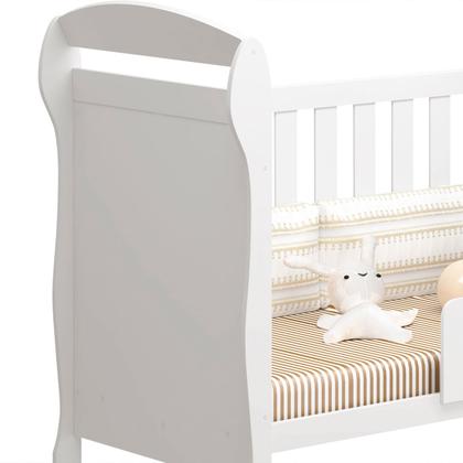 Imagem de Berço Americano Provençal Mini Cama Branco Bebê 100% MDF Industrial Baby Quarto Infantil Multifuncional 3x1 Mosquiteiro Retrô Criança Reforçado
