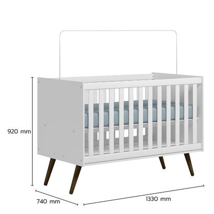 Imagem de Berço Americano Q Encanto 3820 Retrô Branco Acetinado Ambiente - Qmovi