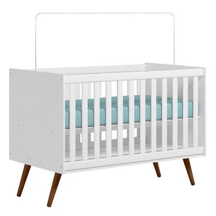 Imagem de Berço Americano Q Encanto 3820 Retrô Branco Acetinado Com Colchão Gazin- Qmovi