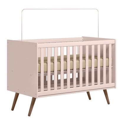Imagem de Berço Americano Qencanto 3820 Qmovi Rosa + Colchão Gazin