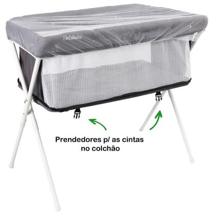 Imagem de Berço Bercinho Co-leito Portátil Lado Lado Cama Bebê Moises 9kg Cinza