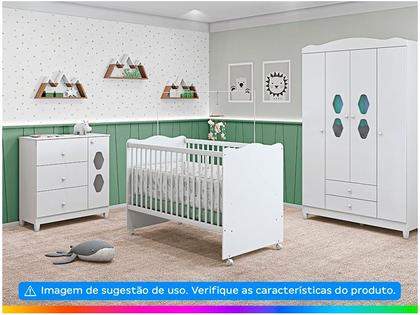 Imagem de Berço Branco Móveis Estrela Baby Lolly